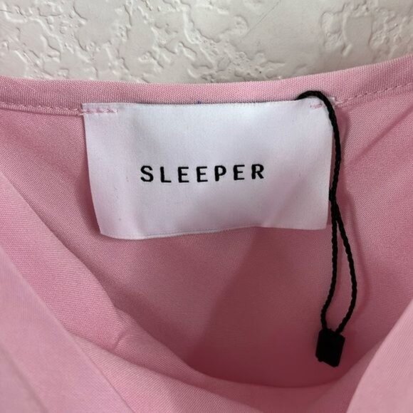 Sleeper “voulez Vous Dancer?” Dress Pink Midi Fuzzy Straps Biased - Picture 8 of 12